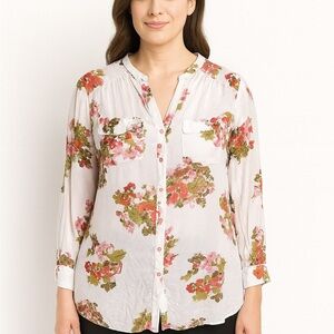 Cato floral Long-sleeve top, Size 14/16W